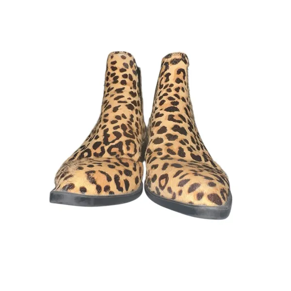 Steve Madden Womens Ankle Boots 7.5 Leopard Print Jerry Calf Hair Pull On Boots‎ - Image 3