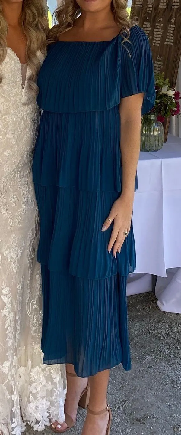 Emerald Ruffle Dress Green - Image 2