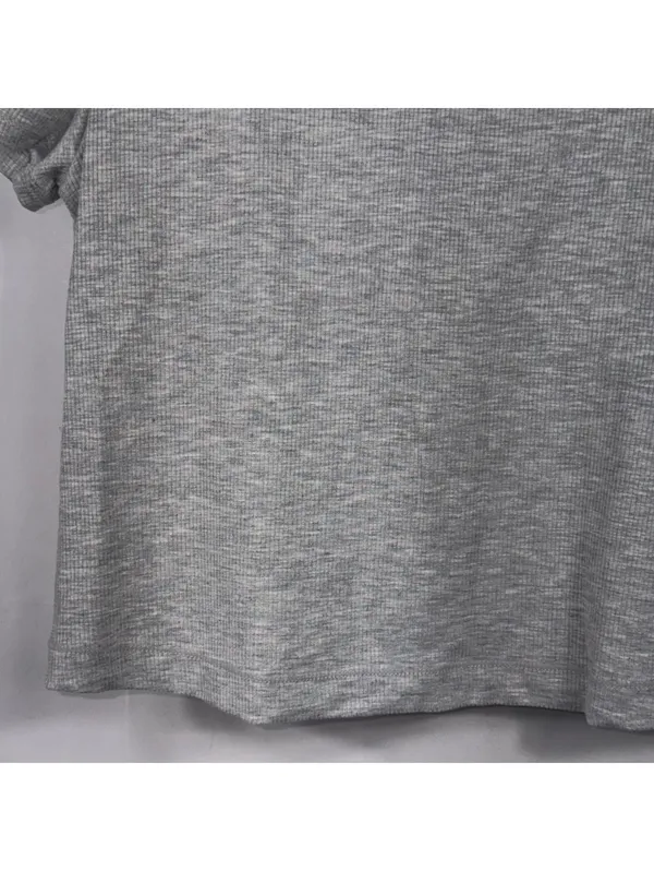 Yogalicious Heavenly Rib Tara Crop Top M NWT Gray - Image 3