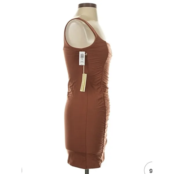 Wilfred Lydia Brown Ruched Mini Dress Bodycon‎ Small Petite Coquette Minimalist - Image 5