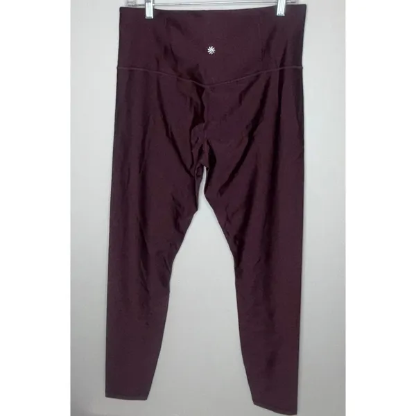Athleta Women's Size Large Maroon Metallic Activewear Stretch Yoga Pant - Image 4