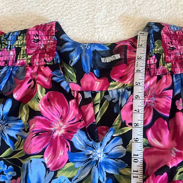 Reformation Floral Midi Dress Multicolor Size L - Image 4