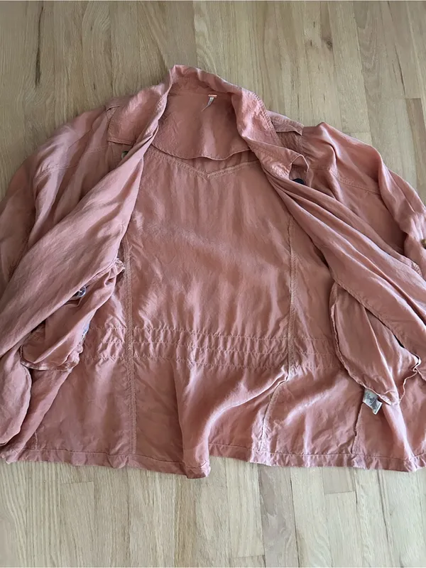 Free People The Lea Jacket Double Breasted Women's cupro lightweight pink - Image 7