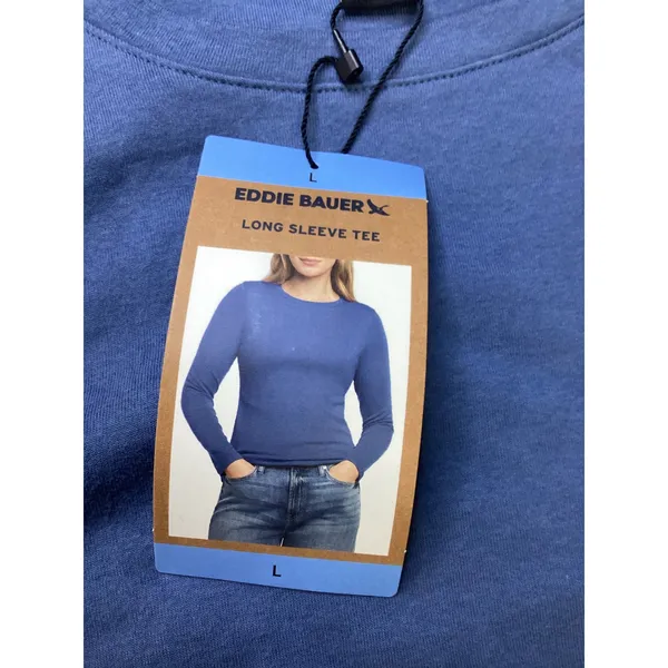 Eddie‎ Bauer Womens Long Sleeve Tee Blue Crew Neck EB010687 Size Large NWT - Image 2
