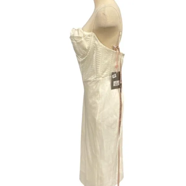 New HOUSE OF CB London Myrna Corset Slip Midi Dress Ivory White L+ La - Image 7