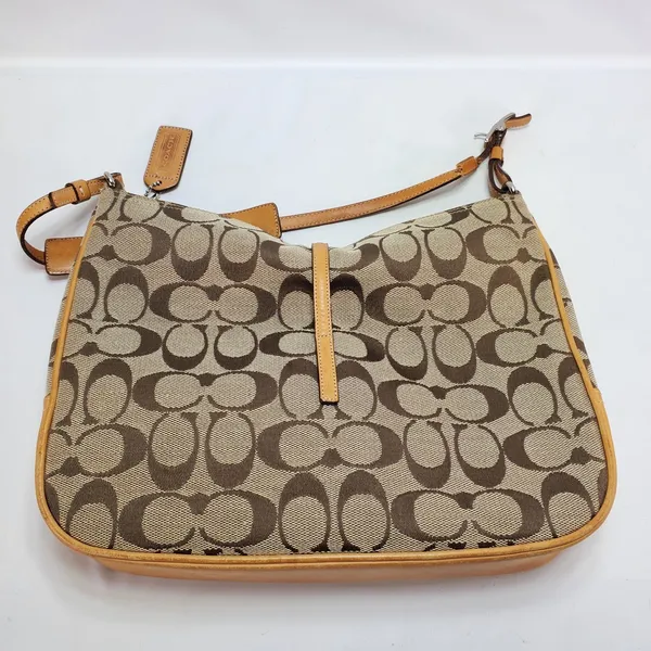FLAW** COACH Vintage Y2K Hampton Signature Designer Shoulder Handbag Purse 6091 - Image 9