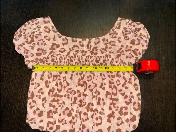 Free People Pink Leopard-Print Smocked Crop Top - Image 6