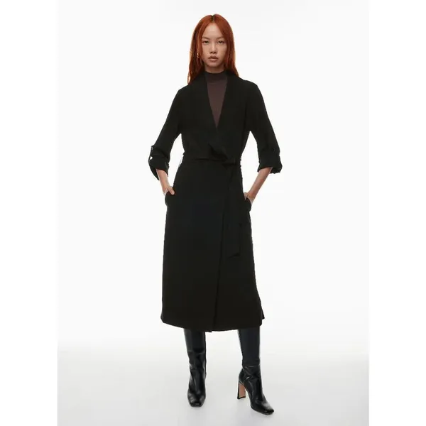 Babaton Aritzia Black Khalo Robe Trench Jacket Overpiece XXS - Image 10