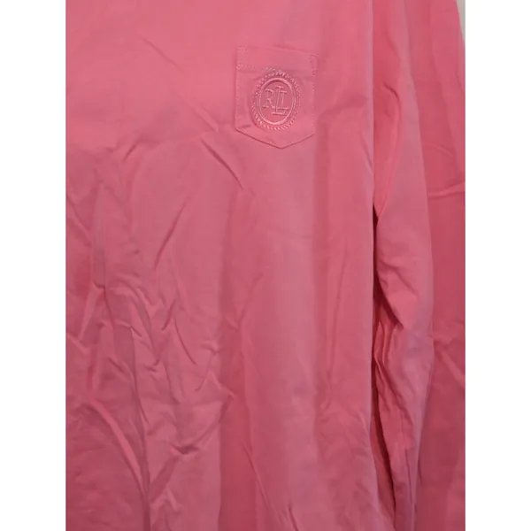 Lauren Ralph Lauren Pink Crew Neck Cotton Top Womens XL Coastal‎ grandma Barbie - Image 2