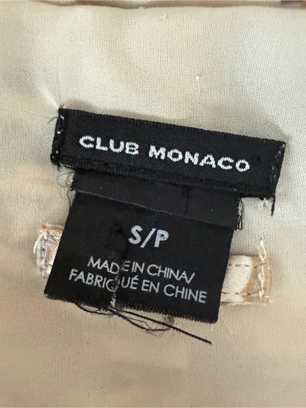 Club Monaco Neutral Brushstroke Mini Dress in Beige, Tan, Gray - Image 6