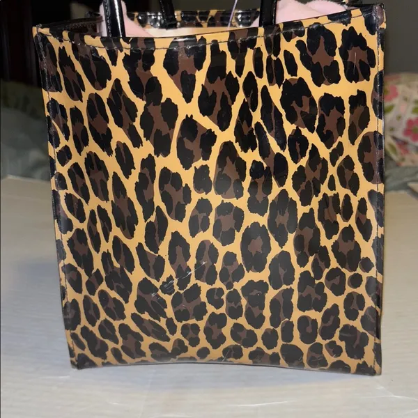 Bloomingdale’S Cheetah Print Patent Leather Mini Tote Bag Preloved - Image 2