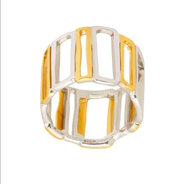 SILPADA Sterling Silver and Gold Tone Framework Two Tone Ring Sz 6 - Image 11
