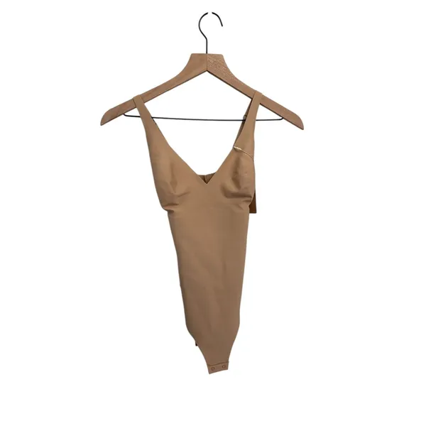 Skims Body Unlined Plunge Thong Bodysuit Clay Small NWT - Image 2