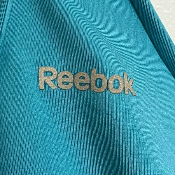 Reebok Womens Teal‎ Blue Halter Athletic Dress Built in Bra Laser Cut Eyelet S - Image 2