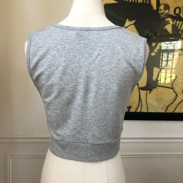 Bailey 44 Grey French Terry Crop Tank Top M - Image 2
