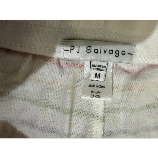 P.J. Salvage Drawstring Stripe Pajama Shorts Sz M $60 MSRP - Image 4