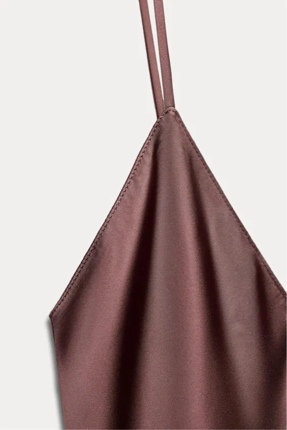Zara dress midi maxi satin wedding lingerie chocolate brown party cocktail - Image 12