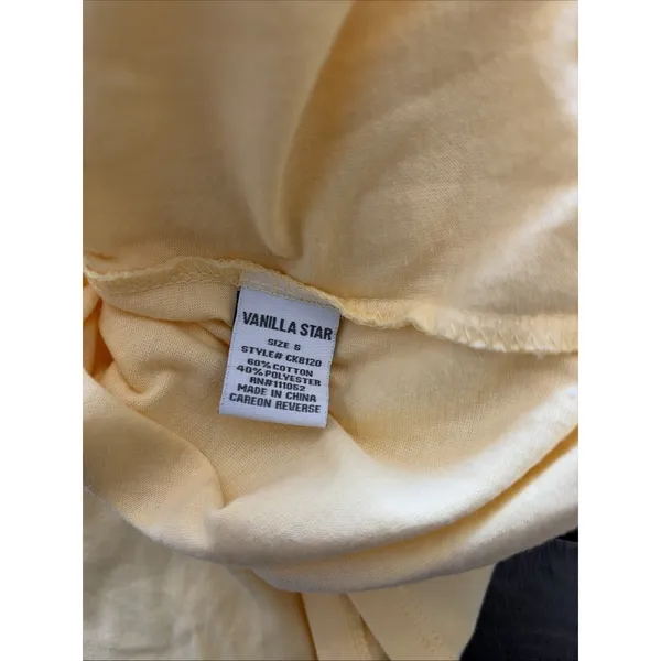 Vanilla Star Tiered Maxi Dress Womens Size S Yellow Boho Summer Cotton Blend - Image 5