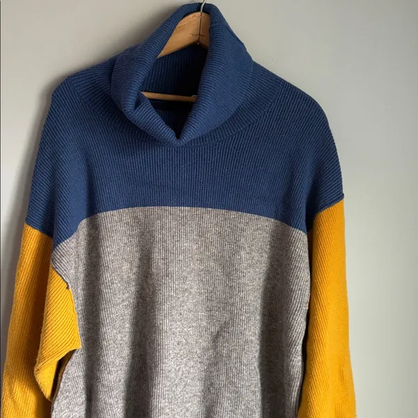 Free People Softly Structured Color Block Sweater Large - Image 4