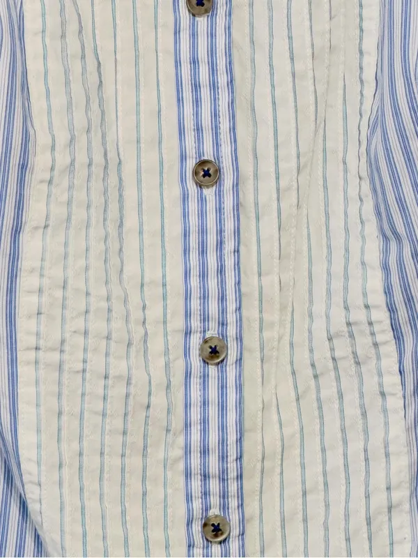 Anthropologie Maeve Sleeveless Collard Stripped Button Down Halter Blouse Size12 - Image 8