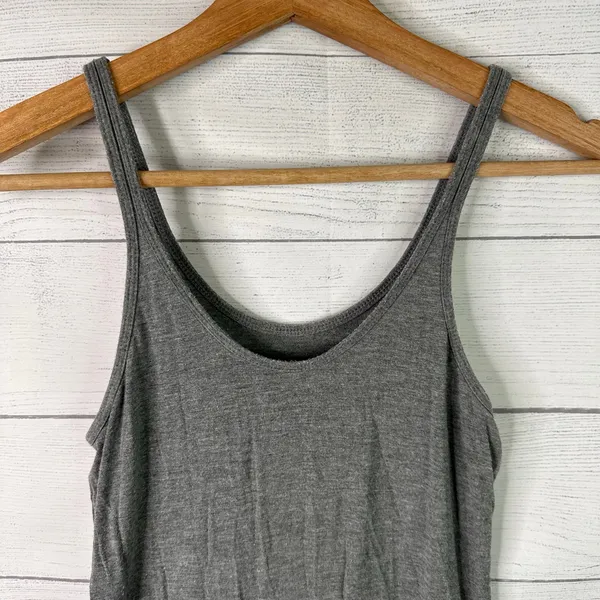 Alexander Wang Ribbed Knit Tank Top Scoop Neck Minimalist Designer Gray S - Image 5