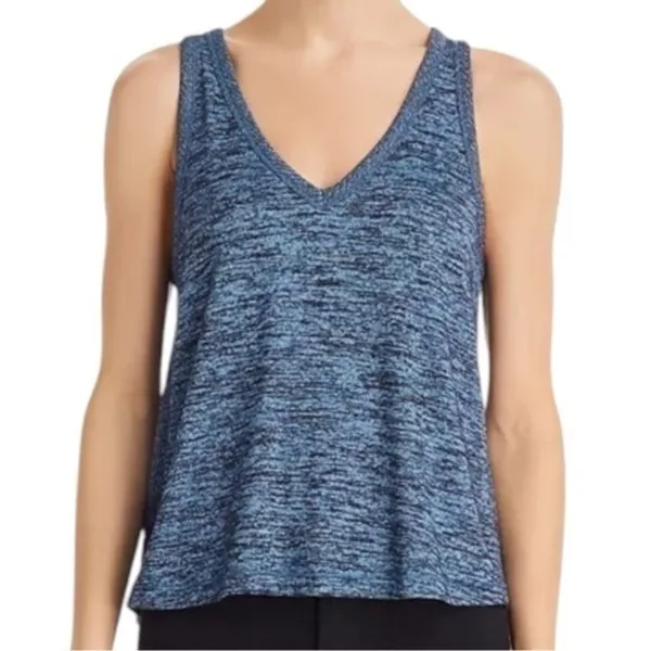 Rag & Bone Women’s Size S Blue Black Space Dye Ramona V-Neck Sleeveless Tank Top - Image 2