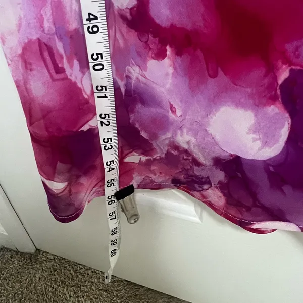 Lulus‎ Positively Serene Magenta Floral Cowl Neck Tie-Strap Maxi Dress Size M - Image 5