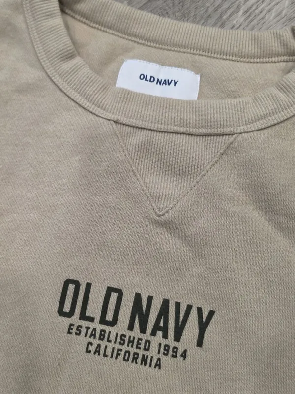 Old Navy Beige Crewneck Sweatshirt XL Cotton Blend Casual Long Sleeve fall winte - Image 4