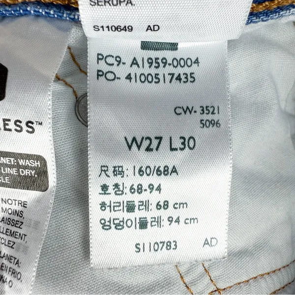 Levi’s Premium 501 Straight Leg Rigid Denim 100% Cotton Distressed Jeans Size 27 - Image 11