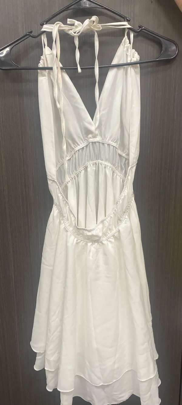 White Lyaner Dress Size M - Image 2