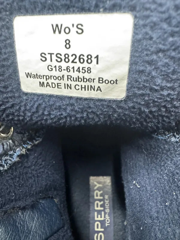 Sperry Dark Blue Waterproof Rubber Duck Boots Size 8 - Image 9