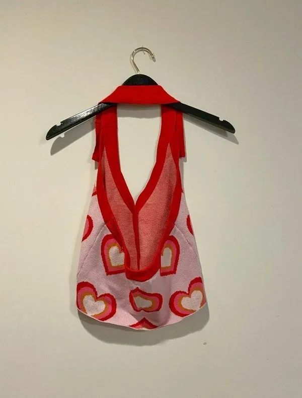 Red and pink heart tank top - Image 3