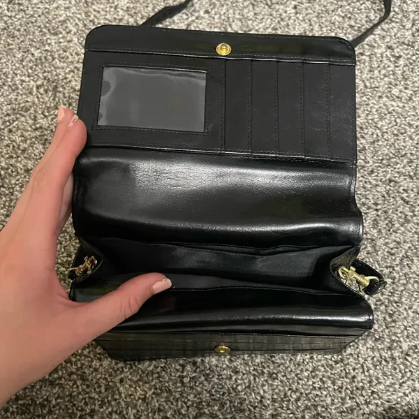 Black Shoulder Crossbody Wallet Bag Purse - Image 3
