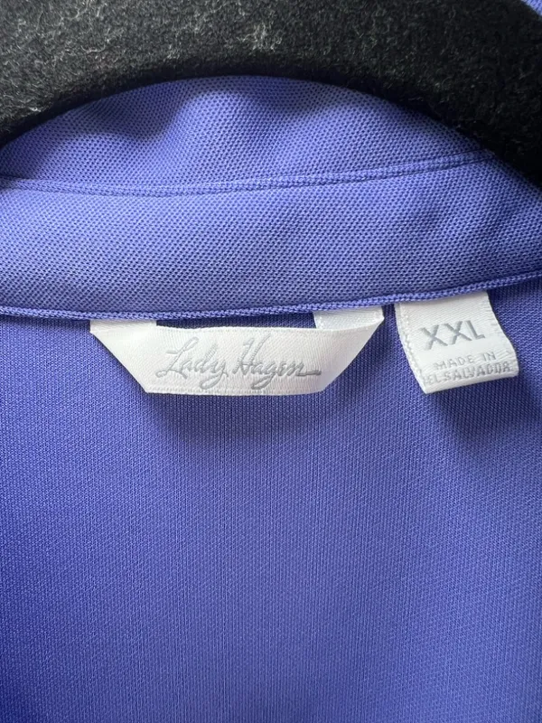Lady Hagan Sleeveless Polo Shirt Lavendar Stretchy Golf Pickleball Summer Sz XXL - Image 3