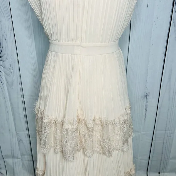 NWT Just Me Women's Pink Lace Ruffle Tiered Boho Sleeveless Pleated Dress Size M - Image 14