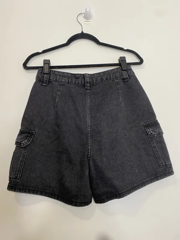 SHEIN Black Denim Cargo Shorts - Image 6