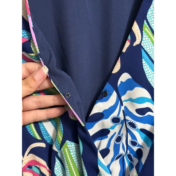 Entro Tropical Monstera Leaf Flutter Sleeve Tiered Midi Dress Maximalist‎ Resort - Image 6