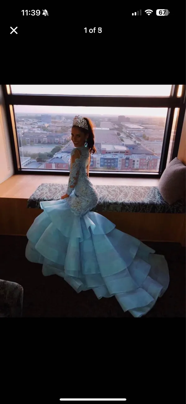 Sherri Hill Prom Dress Blue - Image 2