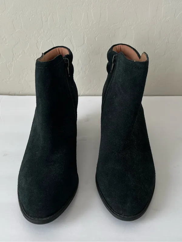 Vionic Jessie Water Resistant Suede Leather Ankle Boots Booties Black Size 8.5 - Image 4
