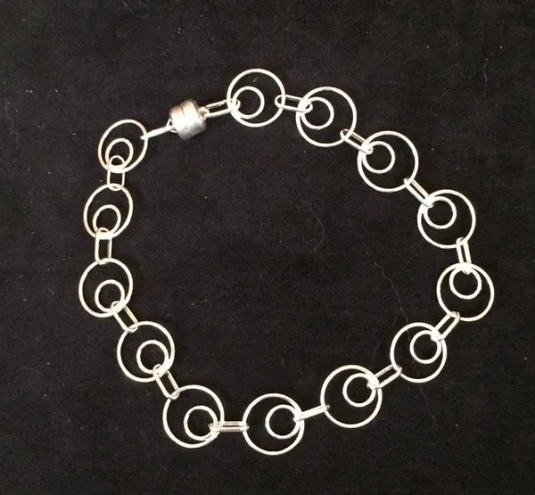 7 1/4” sterling silver double round bracelet - Image 2