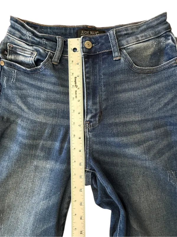 Judy Blue JB88531 Wide Leg Jeans Women’s 3/26 High Rise Medium Wash Stretch - Image 11