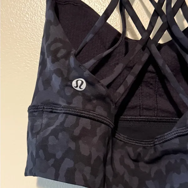 Lululemon Athletica Black Patterned Sports Bra - Image 4