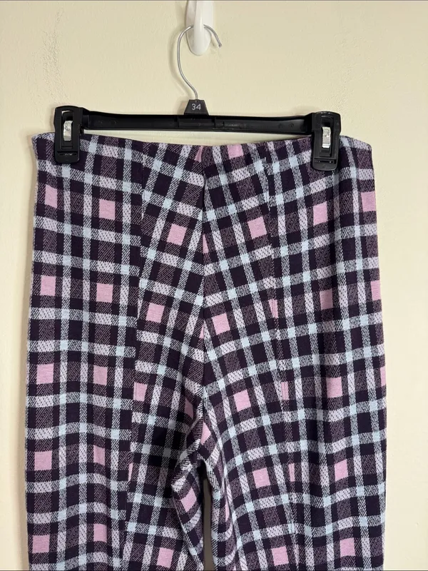 Maeve Anthropologie Cropped Plaid Flare Pants Stretch Preppy Twee Retro Tartan S - Image 5