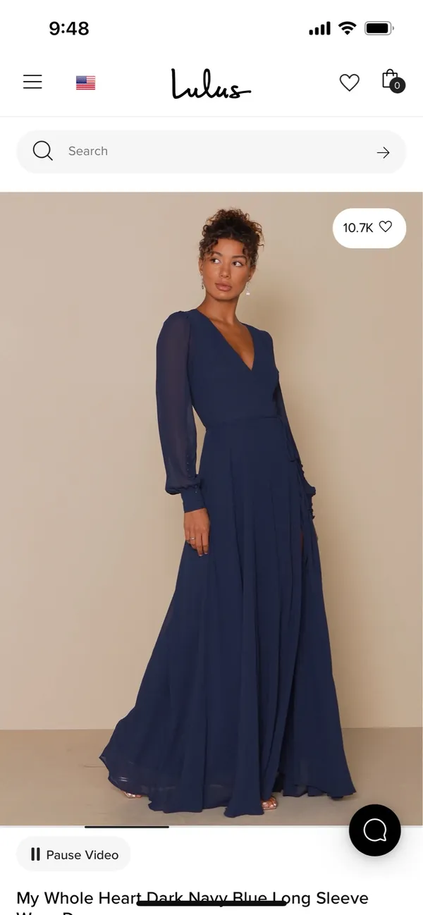 Lulus My Whole Heart Dark Navy Blue Long Sleeve Wrap Dress Size 1X MSRP $99 - Image 5