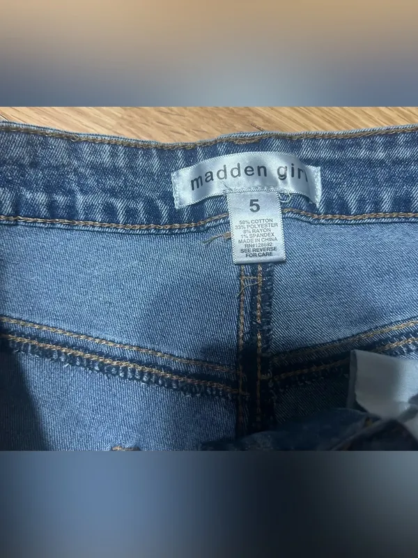 Steve Madden high rise wide leg denim acid wash jeans ladies/jr size 5 w stretch - Image 3