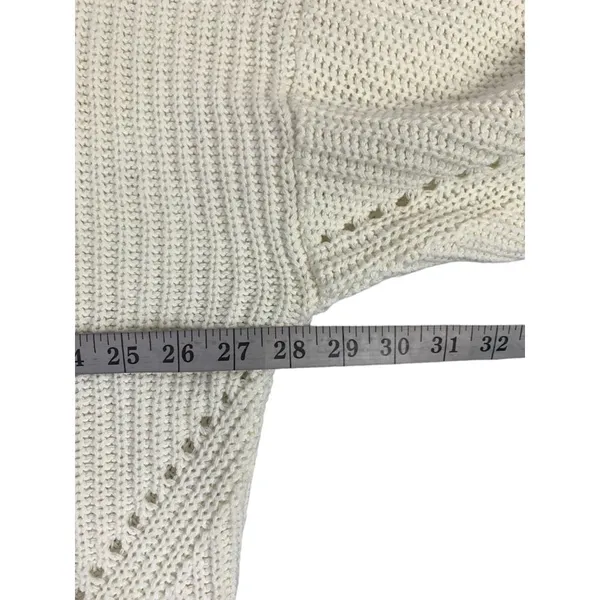 Time & Tru Women's Knitted Cream Sweater - Image 6