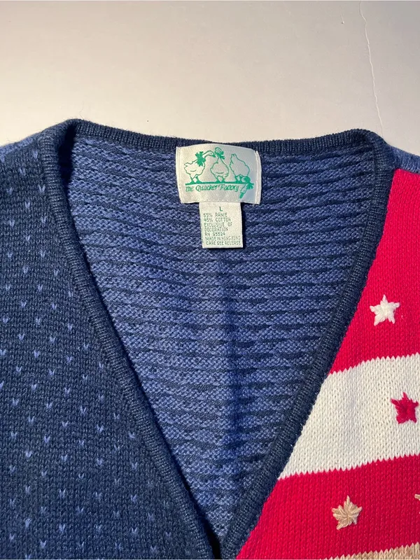 Vintage Quacker Factory Americana Knit‎ Sweater Vest TeacherCore - Image 5