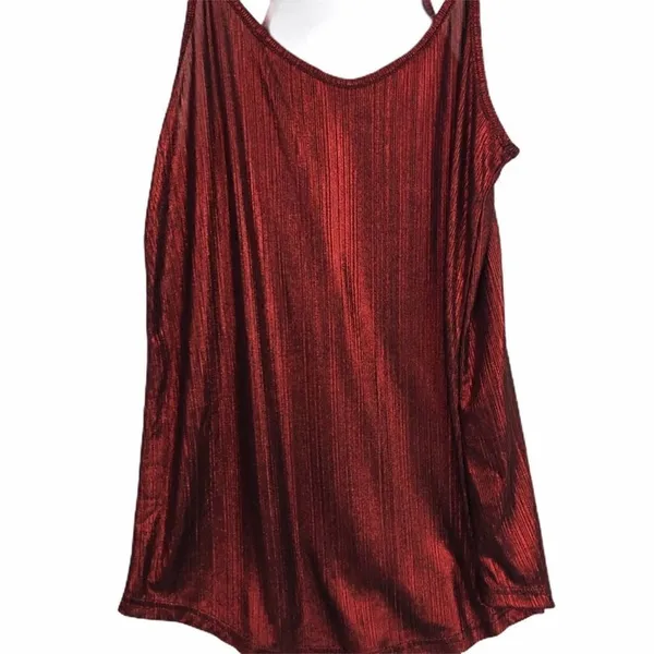 Angie Metallic Red Foil Cami Top - Image 2