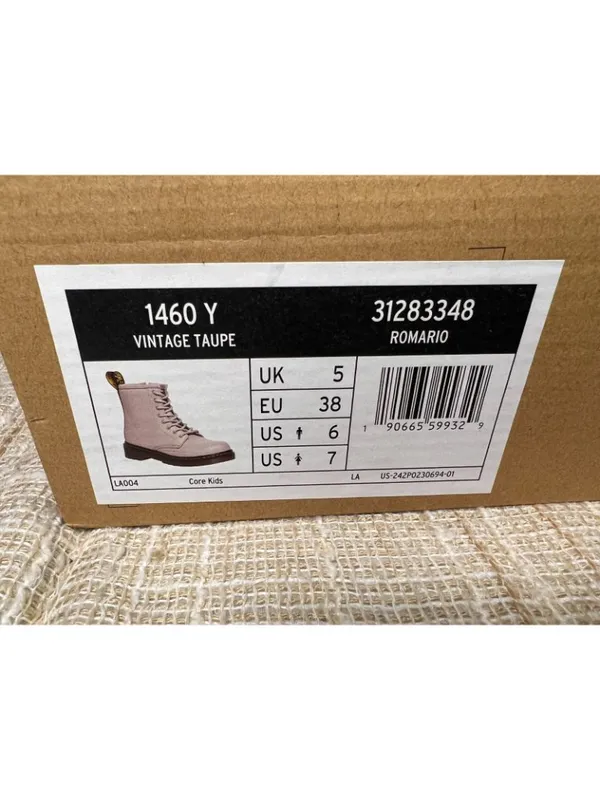 Dr. Martens 8-Eyelet Vintage Taupe 1460 Leather Boots Size Us 7 - Image 5