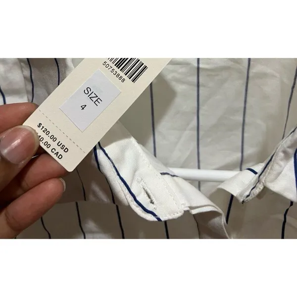 Anthropologie Eva Franco NWT Small Women Striped Front Tie Button Down Shirt - Image 7